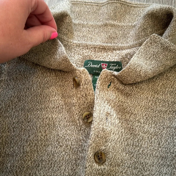 Men's Vintage 2XL David Taylor collection soft lightweight collared sweater - Picture 2 of 5